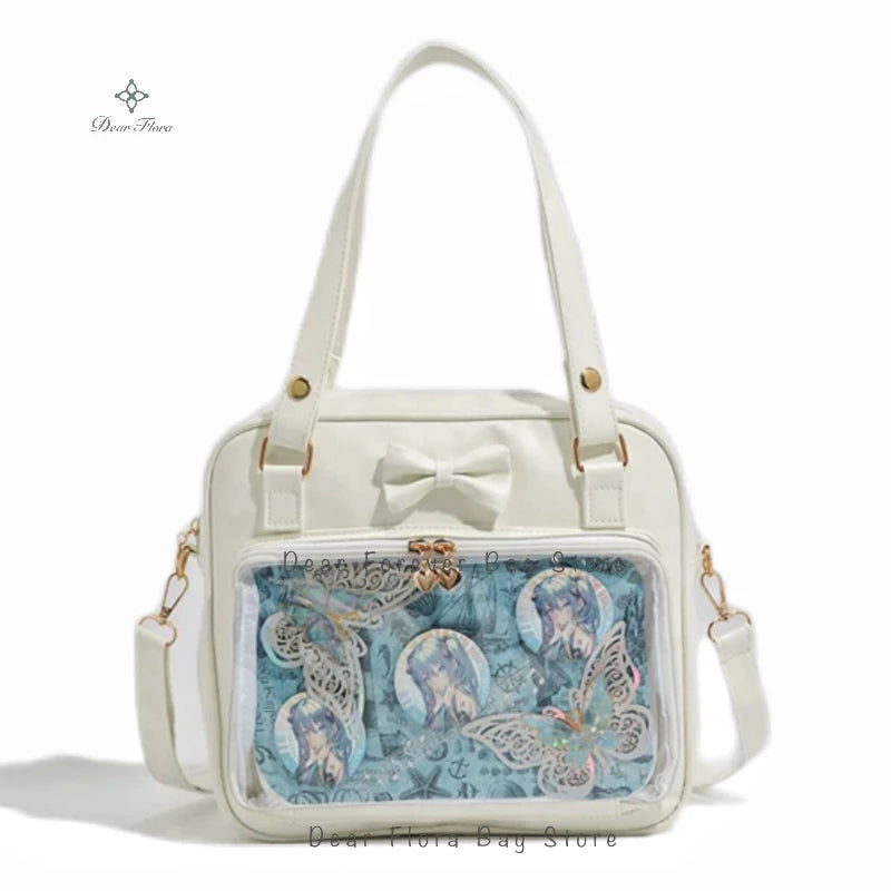 Y2K bow clear ita bag kawaii messenger display bag detail photo 12