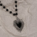 Y2K cross heart pendant necklace rhinestone alt jewelry detail photo 6