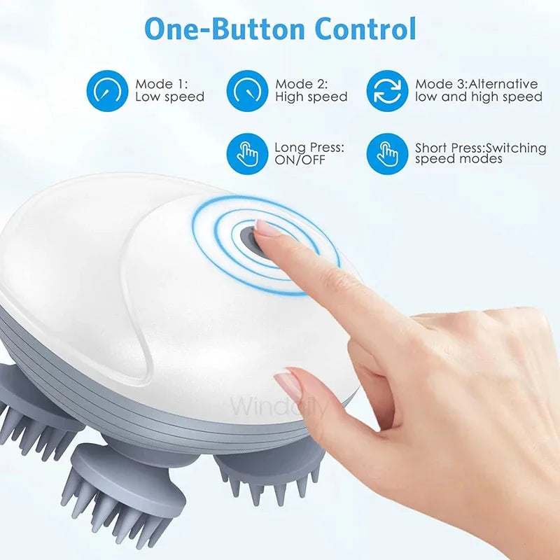 Smart Electric Scalp & Head Massager | Deep Tissue Kneading Therapy