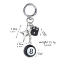 Y2K 8 ball and dice keychain punk bag charm detail photo 10
