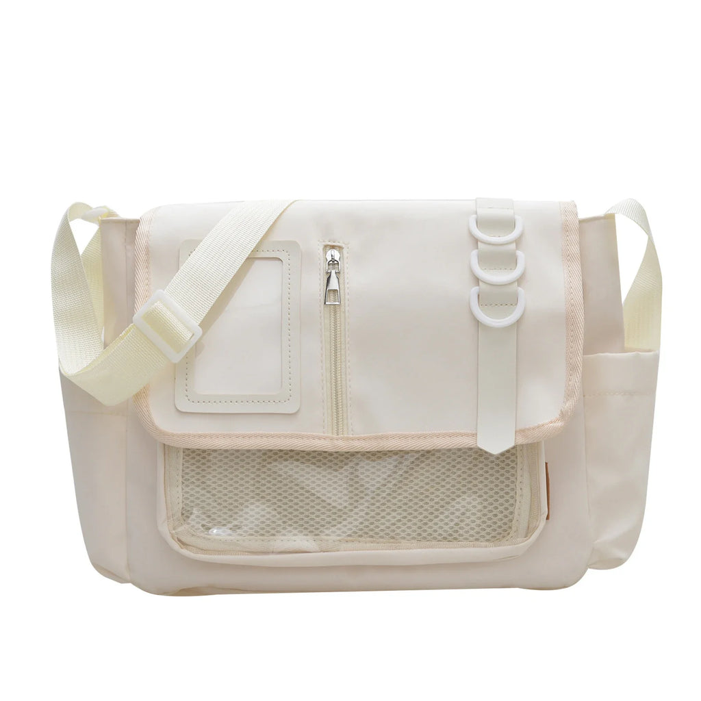 Y2K clear itabag crossbody bag with pin display window detail photo 8