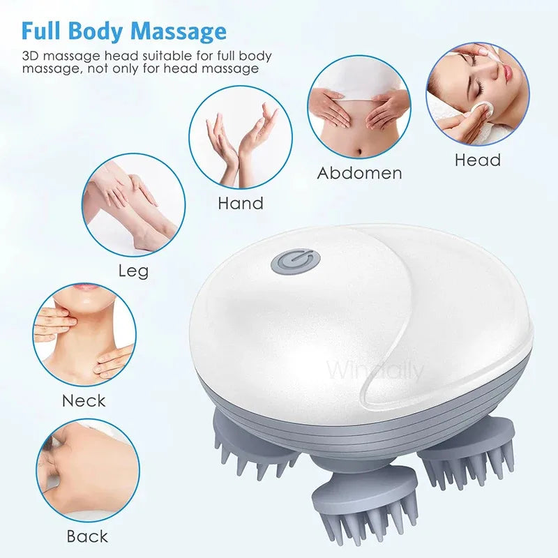 Smart Electric Scalp & Head Massager | Deep Tissue Kneading Therapy