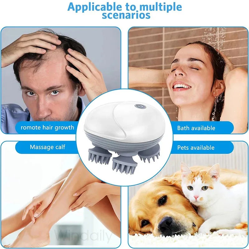 Smart Electric Scalp & Head Massager | Deep Tissue Kneading Therapy