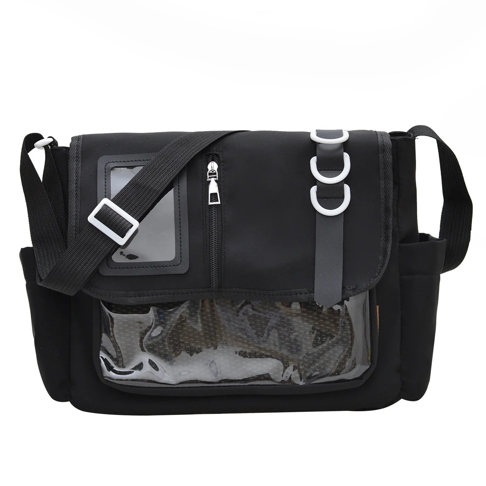 Y2K clear itabag crossbody bag with pin display window detail photo 7