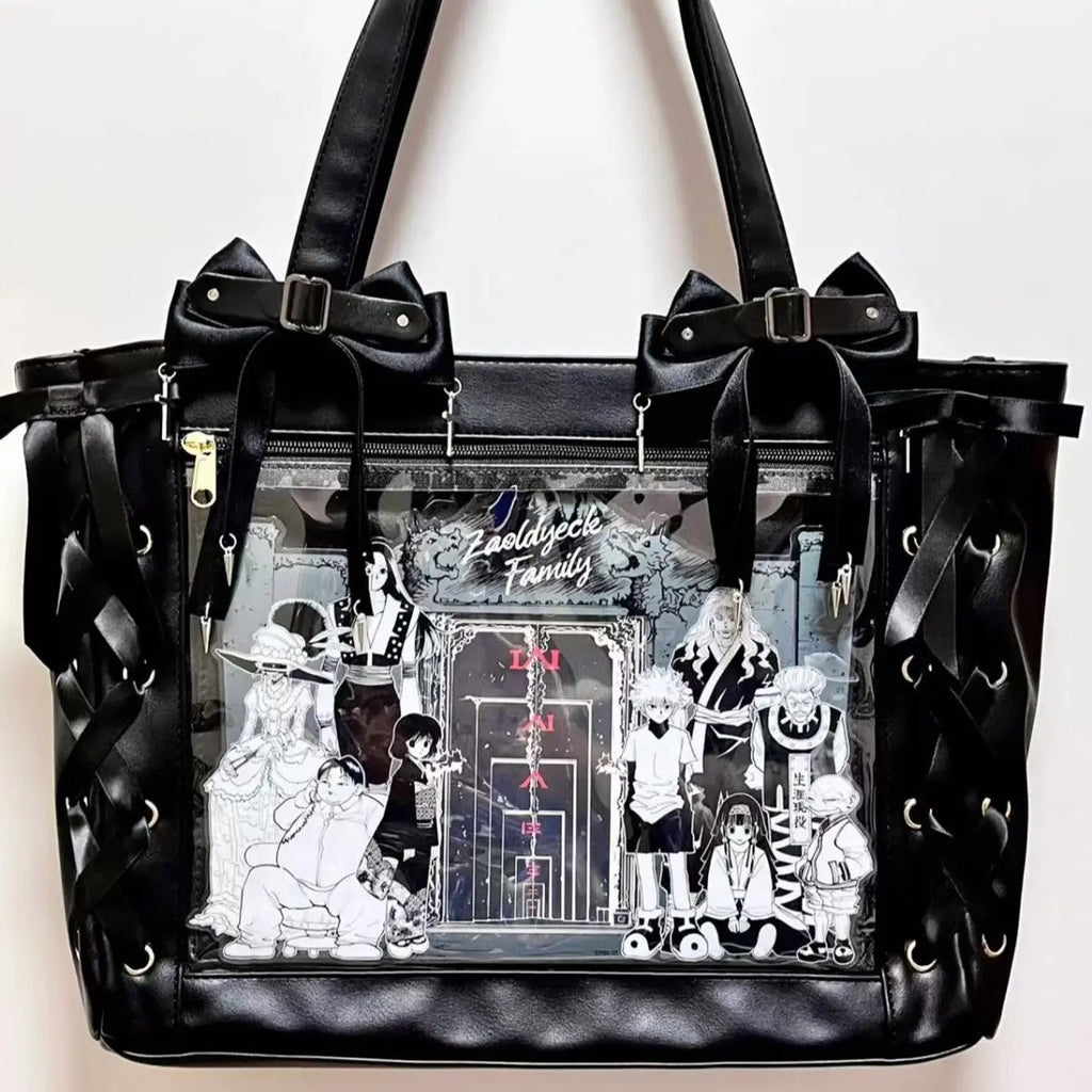 Y2K ribbon clear ita bag sweet girl display tote detail photo 2