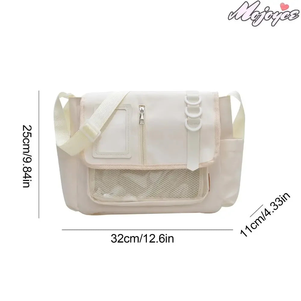 Y2K clear itabag crossbody bag with pin display window detail photo 6