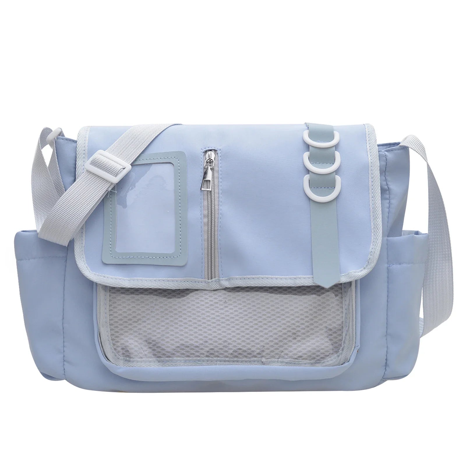 Y2K clear itabag crossbody bag with pin display window detail photo 9