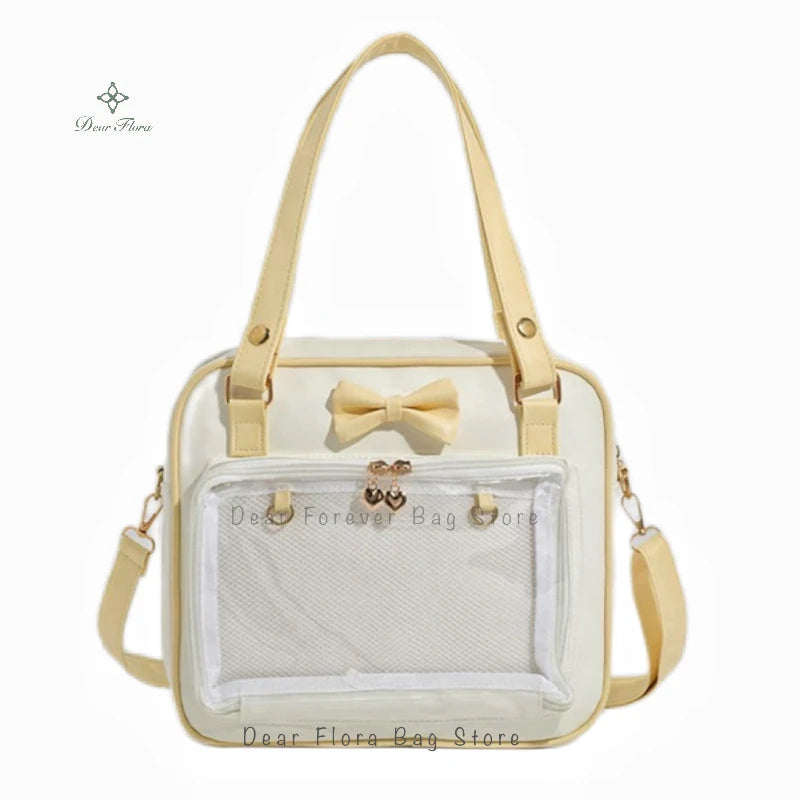 Y2K bow clear ita bag kawaii messenger display bag detail photo 11