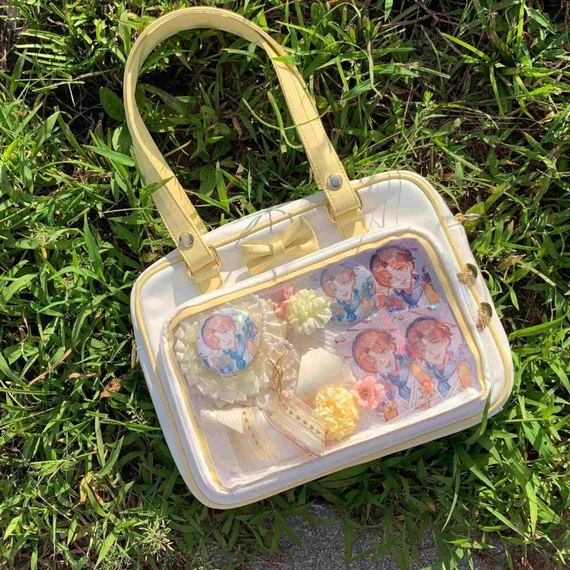 Y2K bow clear ita bag kawaii messenger display bag detail photo 3